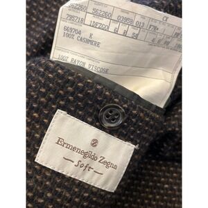 Ermenegildo Zegna Soft 100 Cashmere Blazer Jacket Mens Size 54 Brown Textured